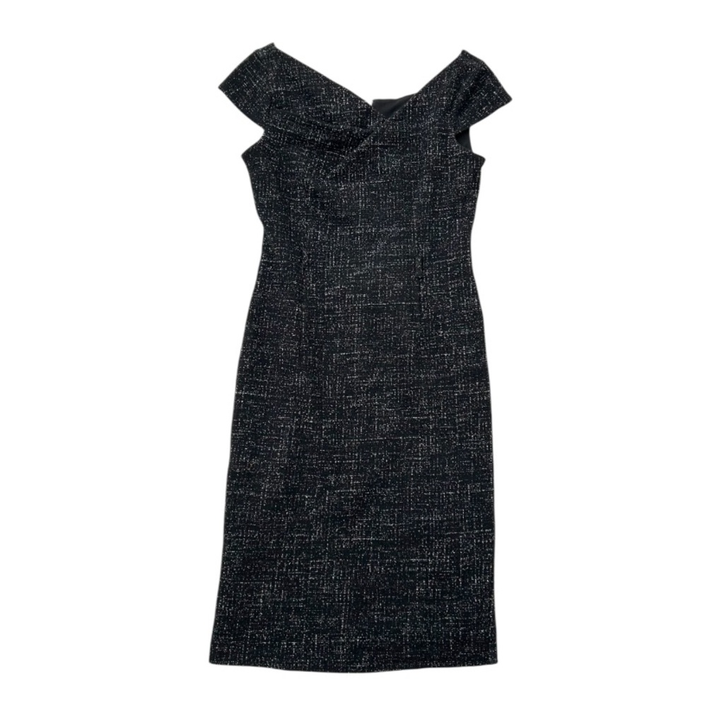 Le Chateau Asymmetrical Neckline Elegant Black Dress - Picture 2 of 14